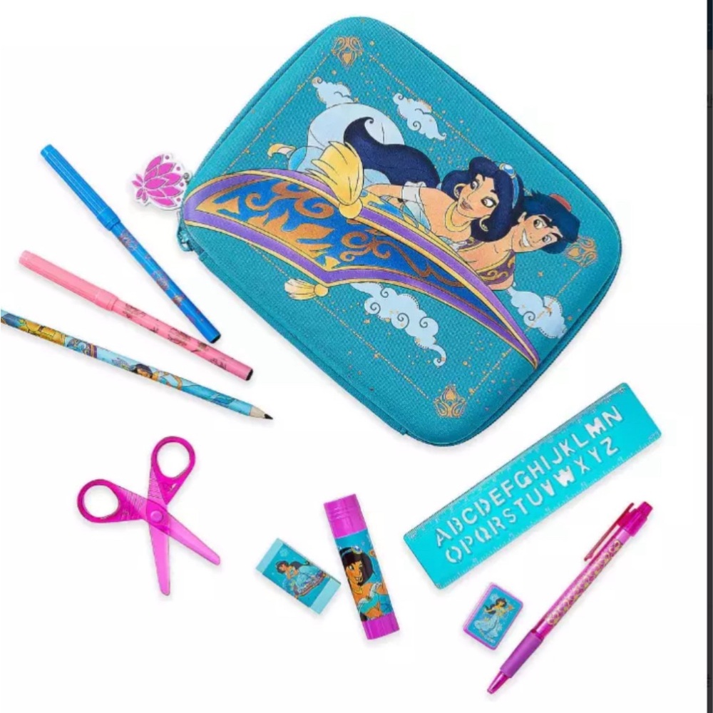 NWT DISNEY ALADDIN ZIP UP STATIONARY KIT 30 PIECES WITH CASE BACK TO SCH… - Picture 3 of 9